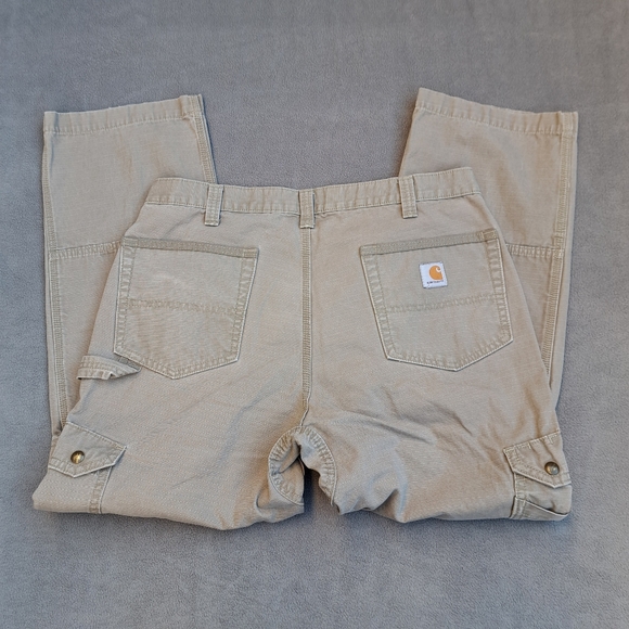 Carhartt double knee tactical steel cargo pants men's size 36W x 30L khaki EUC - Picture 11 of 16